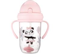 Canpol babies 56/606 Gobelet anti-déversement avec paille lestée 270 ml 6+m Animaux exotiques Rose