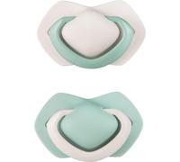 Canpol Babies Lot de 2 sucettes symétriques en silicone, 18m+, PURE COLOR vert/gris