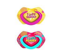 Canpol babies Lot de 2 tétines en silicone Light Touch, capsule de stérilisation, sans BPA (18m+, Neon Love Girl)