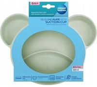 Canpol Babies Set d'assiettes à ventouses en silicone, 3 pièces, motif ourson, gris, pour les jeunes enfants de 6 mois et plus