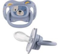 Canpol Babies | Sucettes en silicone Cute Animals - 18 mois - Bleu - Respirant - Sans BPA - Confortable