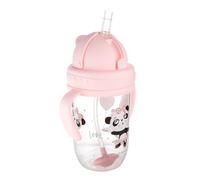 Canpol babies Tasse à boire pour enfants avec paille et poids EXOTIC ANIMALS Panda Rose 6 m+ 270 ml 56/606_pin