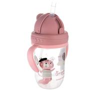 Canpol babies Tasse non-distributrice avec paille et poids Bonjour Paris - rose, 270 ml