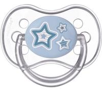 Canpol Chupetón de Silicona Simétrico para Bebés Recién Nacidos 18m+, Diseño Newborn, Azul, 1 Unidad