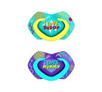 Canpol ensemble de sucettes pour bébéssilicone 0-6m symétrique NEON LO bleu