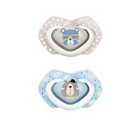 Canpol Lot de 2 tétines symétriques en silicone Bonjour Paris Bleu 6-18 mois