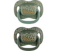Canpol sucette apaisante en silicone Vert, set de 2, motif montagne, pour nouveau-nés et bébés jusqu'à 6 mois