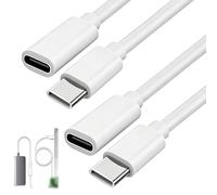 CanQuanSWZX 2 PCS Rallonge USB C, 1m Blanc, Câble Extension Type C Mâle à Femelle, Compatible avec Chargeurs Sans Fil, Transfert de Données Rapide et Charge, Idéal pour M1 13/12, Blanc