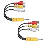 CanQuanSWZX 2PCS Câble Adaptateur Audio Vidéo 3,5 mm Mâle vers 3 Prises Cinch Femelle, Câble AV 3 Cinch pour Connexion DVD, Caméscope, Console de Jeu et TV