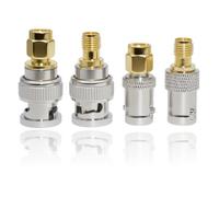 CanQuanSWZX 4PCS Kit d'adaptateurs d'antenne BNC vers SMA, Adaptateur coaxial SMA vers BNC pour connecteurs coaxiaux Haute fréquence, pour connexions RF