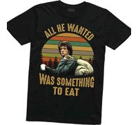CANSIKA All He Wanted Was Something to Eat T Shirt Funny Vintage Gift Men Black XL