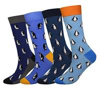 Cansok EUR 42-46 Lot de 4 paires de chaussettes fantaisie pour Homme Motif manchot