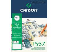 CANSON 1557 - Bloc 30 feuilles de papier dessin blanc A5 - 180g/m²
