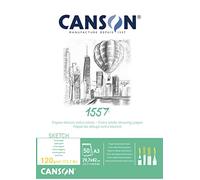 CANSON 1557 - Bloc 50 feuilles de papier croquis blanc A3 - 120g/m²