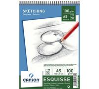 Canson 200005776 Album Esquisse 70 feuilles Papier à dessin 100g 14,8 x 21 cm - A5 Blanc