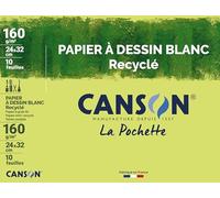 Canson - 200777100 - Pochette de 10 feuilles de papier dessin recyclé - 160 g - 24 x 32 cm