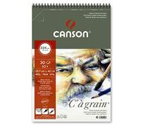 CANSON 400060629 "C" A Grain de légèrement bouffant. Papier à dessin 224 g/m², A3 +, 30 feuilles par bloc"Spirale sur le côté court, 297 x 445 mm, blanc