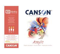 CANSON Acrylic - Bloc 10 feuilles de papier acrylique blanc - Grain fin - 32 x 41 cm - 400g/m²