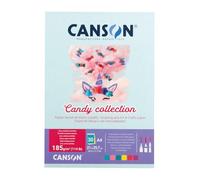 CANSON - Album Candy Collection 30 feuilles colorées A4 185 g/m² en 6 couleurs assorties, pastel, A4-185, C612708000