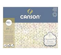 Canson-Infinity Bloc de papier aquarelle grain fin 300 g/m² 31 x 41 cm 20 feuilles blanc naturel