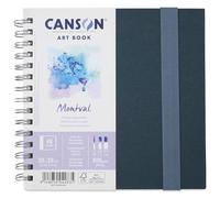 CANSON Art Book - Carnet spiralé 48 pages - Papier aquarelle - Grain fin - 20 x 20 cm - 300g/m² - Blanc
