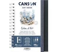 CANSON Art Book Coton d'Art - Carnet spiralé 48 pages A4 | Papier aquarelle grain fin 300g/m² 100% coton, format portrait