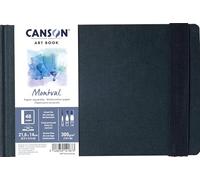 CANSON Art Book Montval - Carnet format paysage 48 pages 21.6x14cm papier aquarelle grain fin 300g/m²