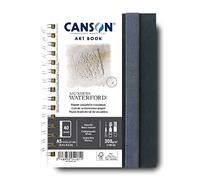 CANSON Art Book Saunders Waterford - Carnet spiralé 40 pages - Papier aquarelle - Grain fin - 14,8 x 21 cm - 300g/m² - Blanc