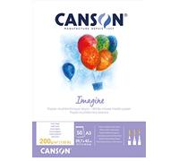 CANSON Bloc 50 feuilles à dessin Imagine A3 220 g Blanc naturel