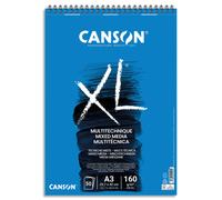 CANSON Bloc 50 feuilles de dessin XL MIXED MEDIA, A3 160 grammes, spirale sur le petit côté