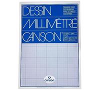Canson-Infinity Bloc papier millimétré A3 50 feuilles 72 g Bleu