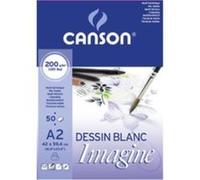 CANSON Imagine - Bloc 25 feuilles - Papier multitechnique - Grain léger - A1 - 200g/m² - Blanc