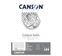 CANSON Bloc calque satin, 90/95 g/m2, 50 feuilles, A3 surface satinée (200757202)
