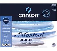 CANSON Bloc d'aquarelle "Montval" encollé tout autour 190 x 240 mm 12 feuilles