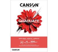 Canson Bloc De 20f Papier Dessin Graduate Acrylique A5 300g Blanc