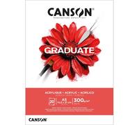 Canson Bloc De 20f Papier Dessin Graduate Acrylique A5 300g Blanc