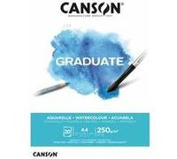 Bloc de papier aquarelle - CANSON - Graduate Aquarelle - 20 feuilles A4 - 250g/m² - Grain fin