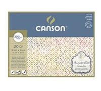 Canson-Infinity Bloc de papier aquarelle grain fin 300 g/m² 31 x 41 cm 20 feuilles blanc naturel