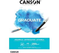 CANSON Bloc d'étude GRADUATE AQUARELLE DIN A3 blanc 20 feuilles
