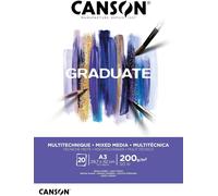 CANSON Bloc d'étude GRADUATE MIX MEDIA blanc DIN A3 20 feuilles