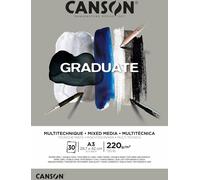 CANSON Bloc d'étude GRADUATE MIX MEDIA gris DIN A3 30 feuilles