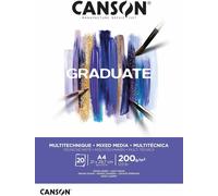 CANSON Bloc d'étude GRADUATE MIXED MEDIA blanc DIN A4 20 feuilles