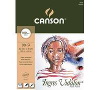 CANSON Ingres Vidalon - Bloc 30 feuilles de papier dessin vergé - 24 x 32 cm - 100g/m² - Blanc