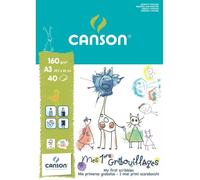 CANSON Bloc papier à dessin Mes 1ers Gribouillages 40 feuilles A3 - 160 g
