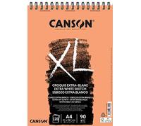Canson - Bloc spiralé XL Extra White A4 - 90 g - 120 feuilles.