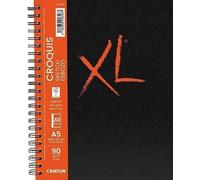 Canson Book Wire Bound Long Side XL Sketch Carnet de croquis A5 90 g Portrait