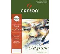 Canson-Infinity Bloc de papier 'C' à Grain A3 224 g/m² 30 feuilles Blanc naturel