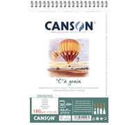 CANSON "C" à grain - Bloc 30 feuilles de papier dessin - 14,8 x 22,7 cm - 180 g/m² - Blanc naturel, A5