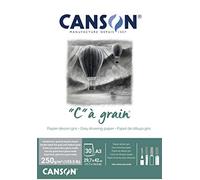 Canson-Infinity Bloc papier dessin 'C' à Grain A3 30 feuilles 250 g/m² Gris chiné