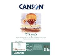 Canson-Infinity Bloc papier à dessin 'C' à grain 30 feuilles 224 g/m² A5 Blanc naturel